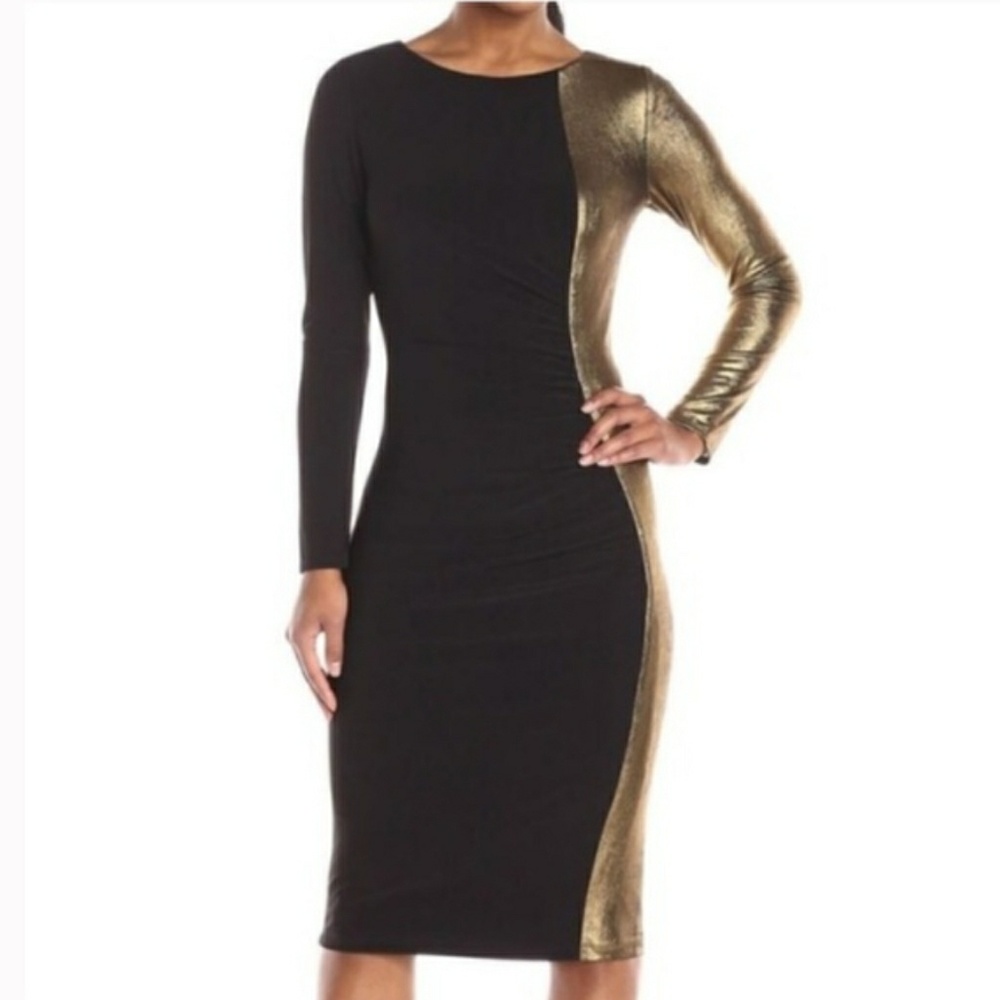 Anne Klein Metallic Ruched Sheath Dress